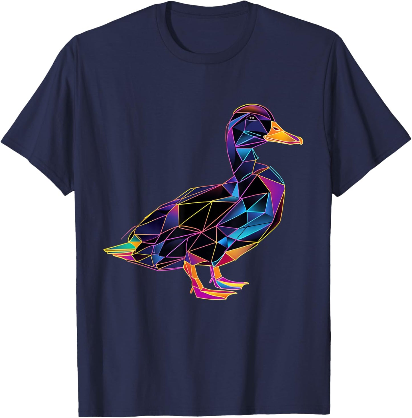 Duck Polygon Colorful Waterfowl Mallard Duck Lover T-Shirt - T-Shirt | Navy