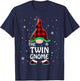 Twin Gnome Buffalo Plaid Matching Family Christmas Pajama T-Shirt - T-Shirt | Navy