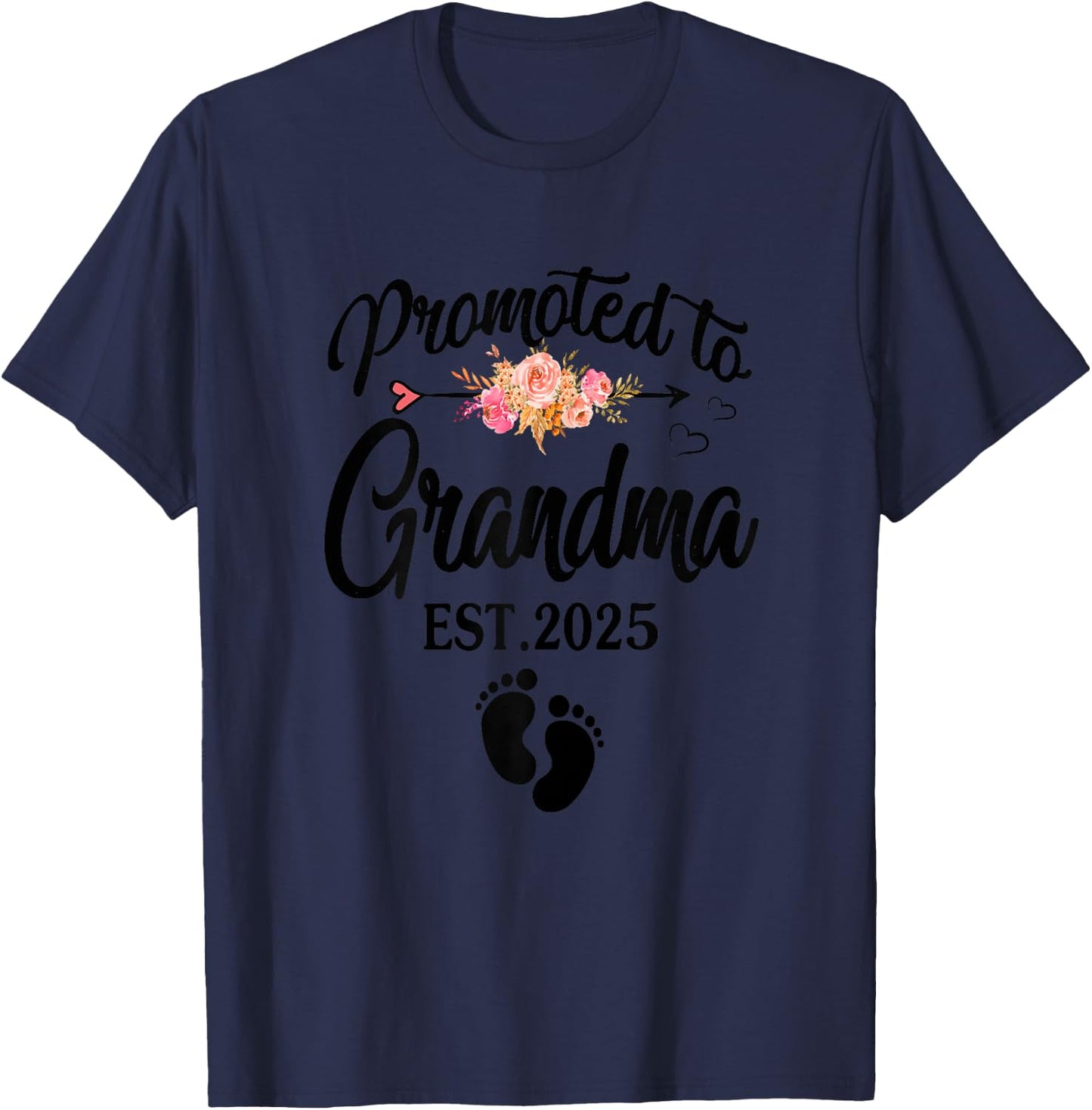 Promoted To Grandma 2025 Soon To Be Grandma Mothers Day 2025 T-Shirt - T-Shirt | Navy