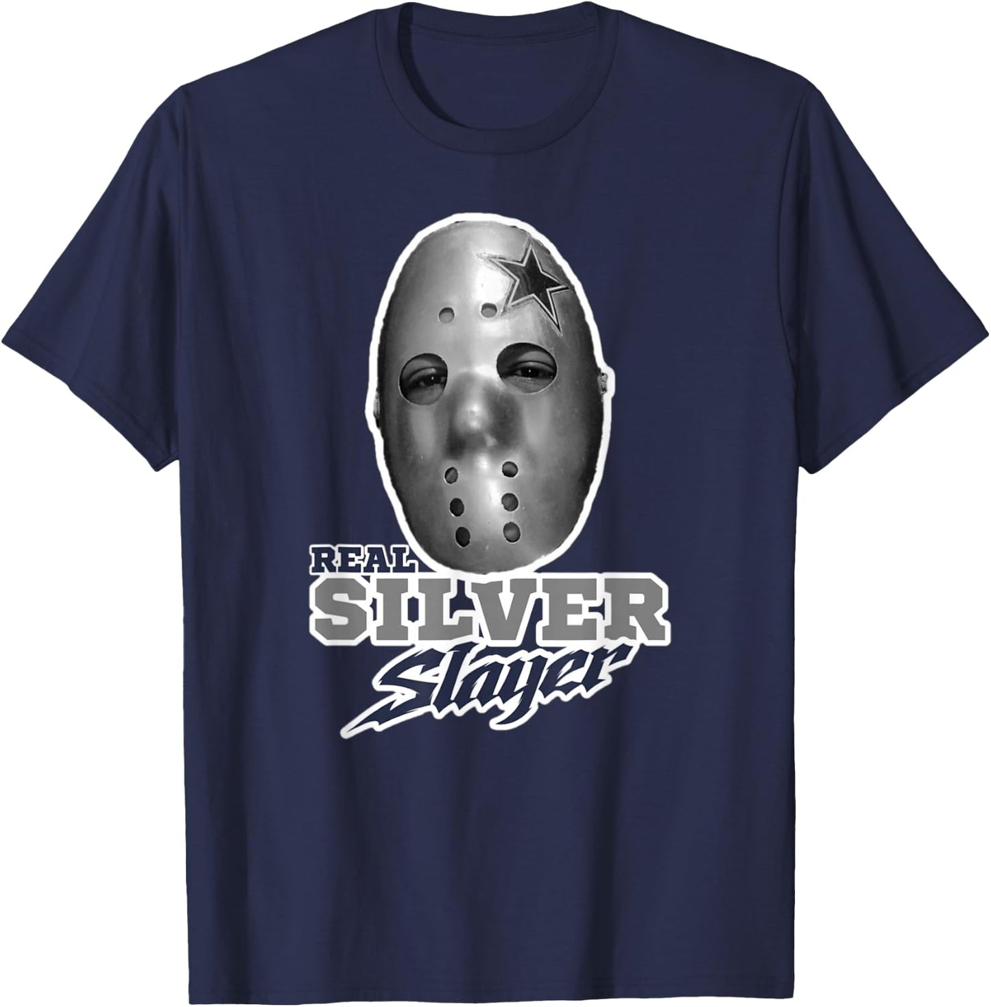 Real Silver Slayer Logo Funny Football Sports T-Shirt - T-Shirt | Navy