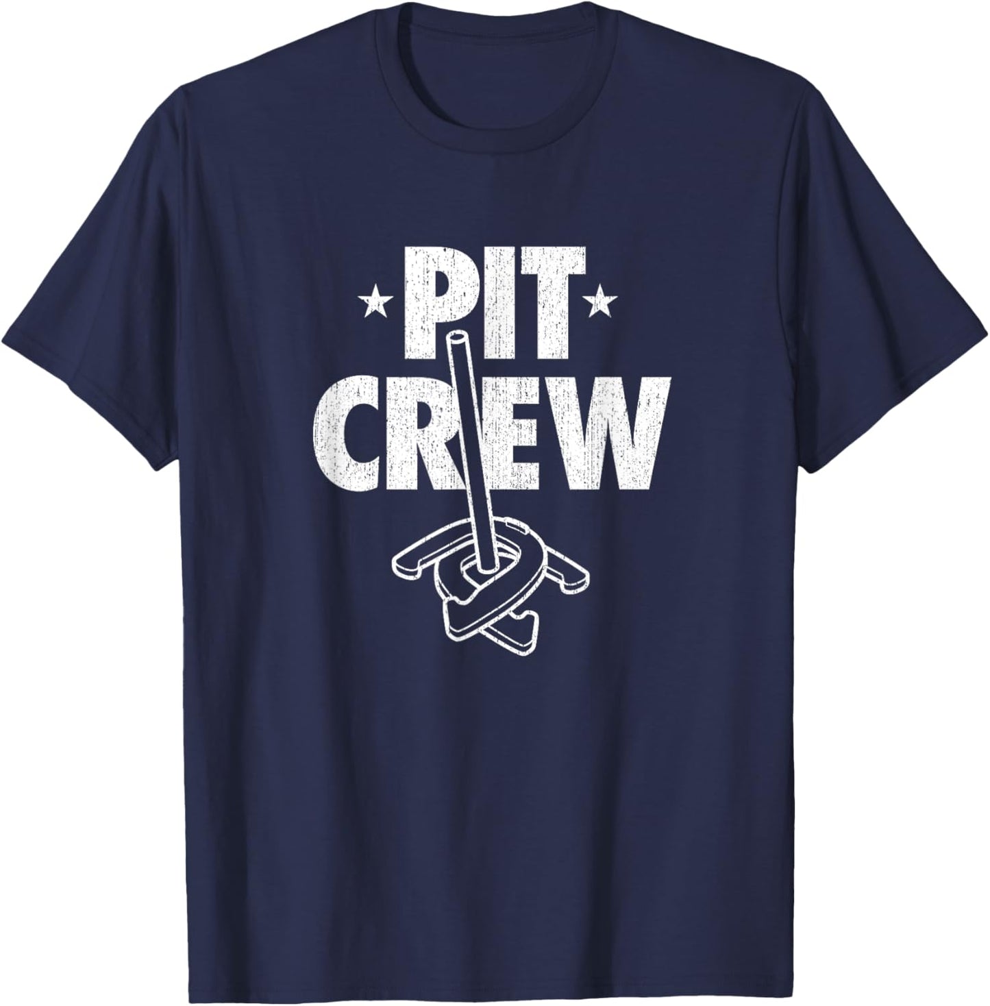 Pit Crew - Horseshoe Throwing Shirt Horseshoe Pitchers Gift T-Shirt - T-Shirt | Navy