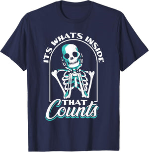 The inside counts - Funny Radiology Technician X-ray T-Shirt - T-Shirt | Navy
