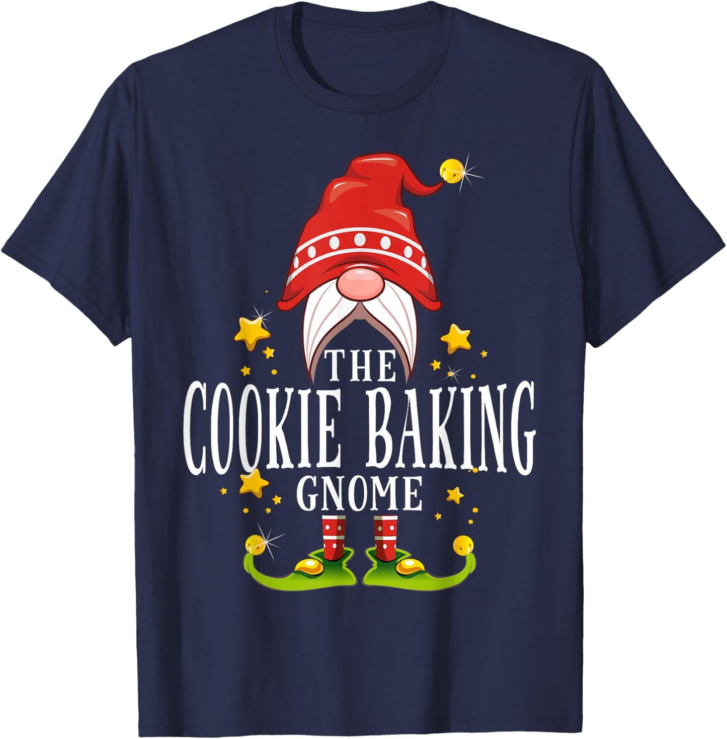 The Cookie Baking Gnome Christmas Matching T-Shirt - T-Shirt | Navy