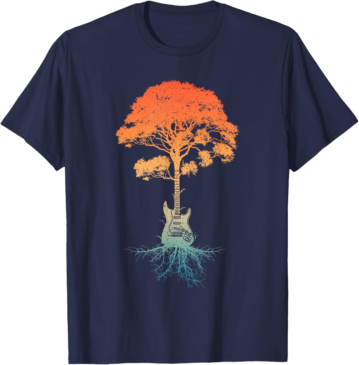 Guitar Art Women Guitar Player Rockstar Guitarist T-Shirt - T-Shirt | Navy