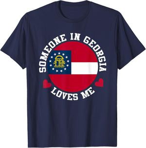 Someone In Georgia Loves Me Peach State T-Shirt - T-Shirt | Navy
