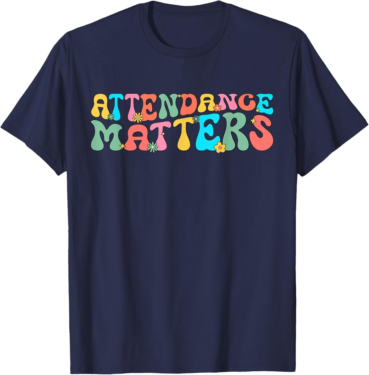 Retro Attendance Matters Attendance Clerk Back to School T-Shirt - T-Shirt | Navy