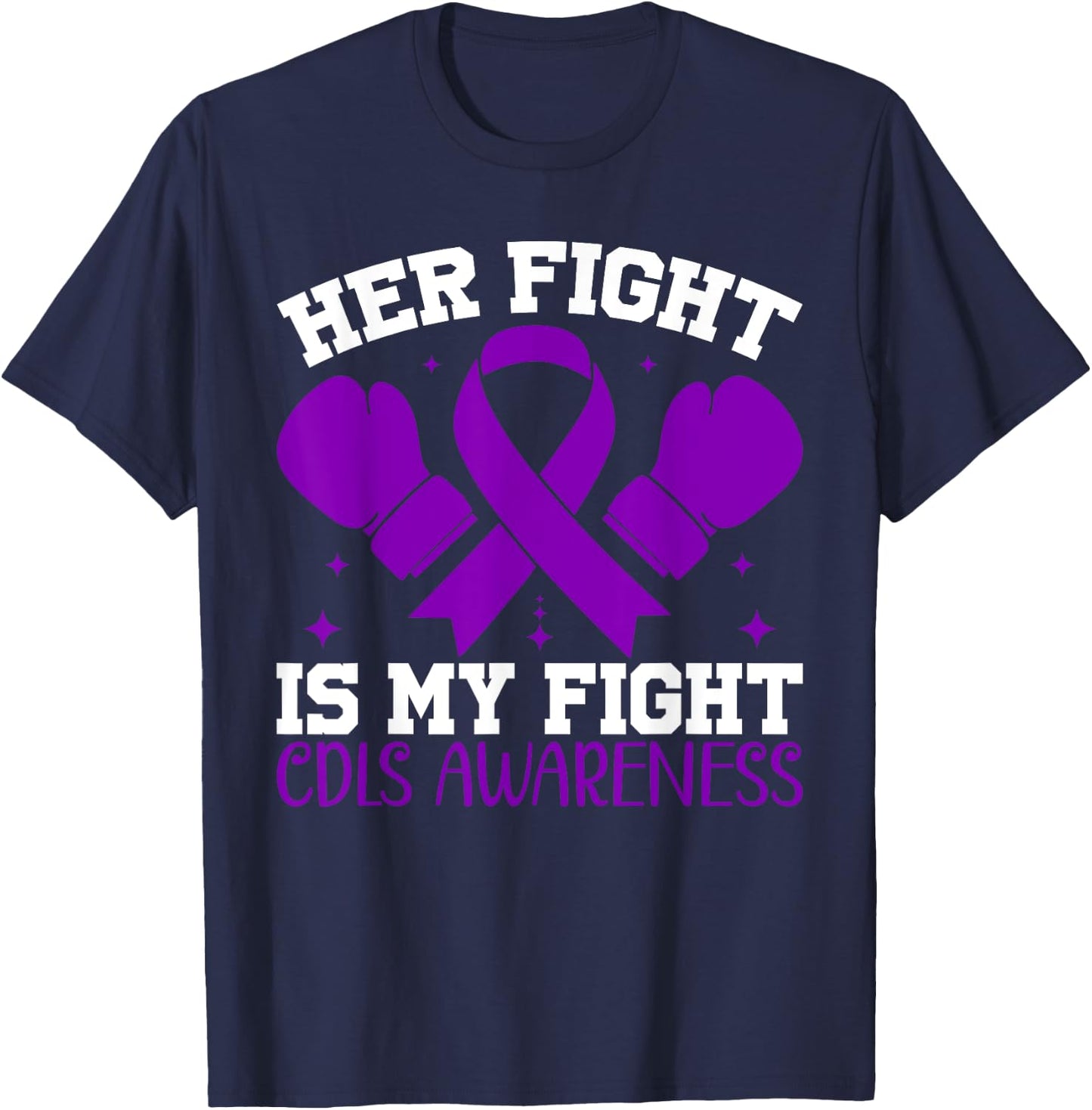 CDLS Awareness Her Fight is My Fight T-Shirt - T-Shirt | Navy