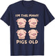 Kids I'm This Many Pigs Old - 4th Birthday Pig 4 Years Old Bday T-Shirt - T-Shirt | Navy