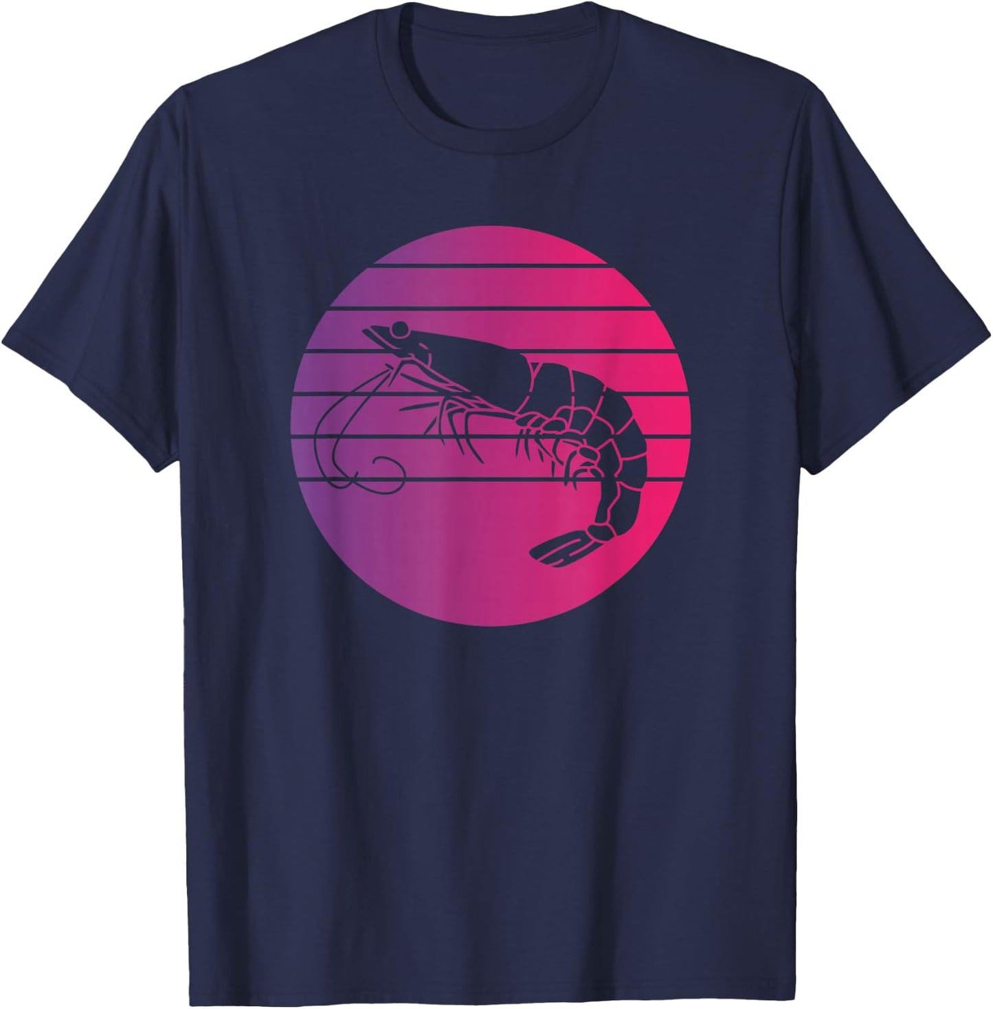 Shrimp Retro Style Vintage T-Shirt - T-Shirt | Navy