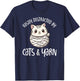 Easily Distracted By Cats And Yarn, Kitten Lover Crochet T-Shirt - T-Shirt | Navy