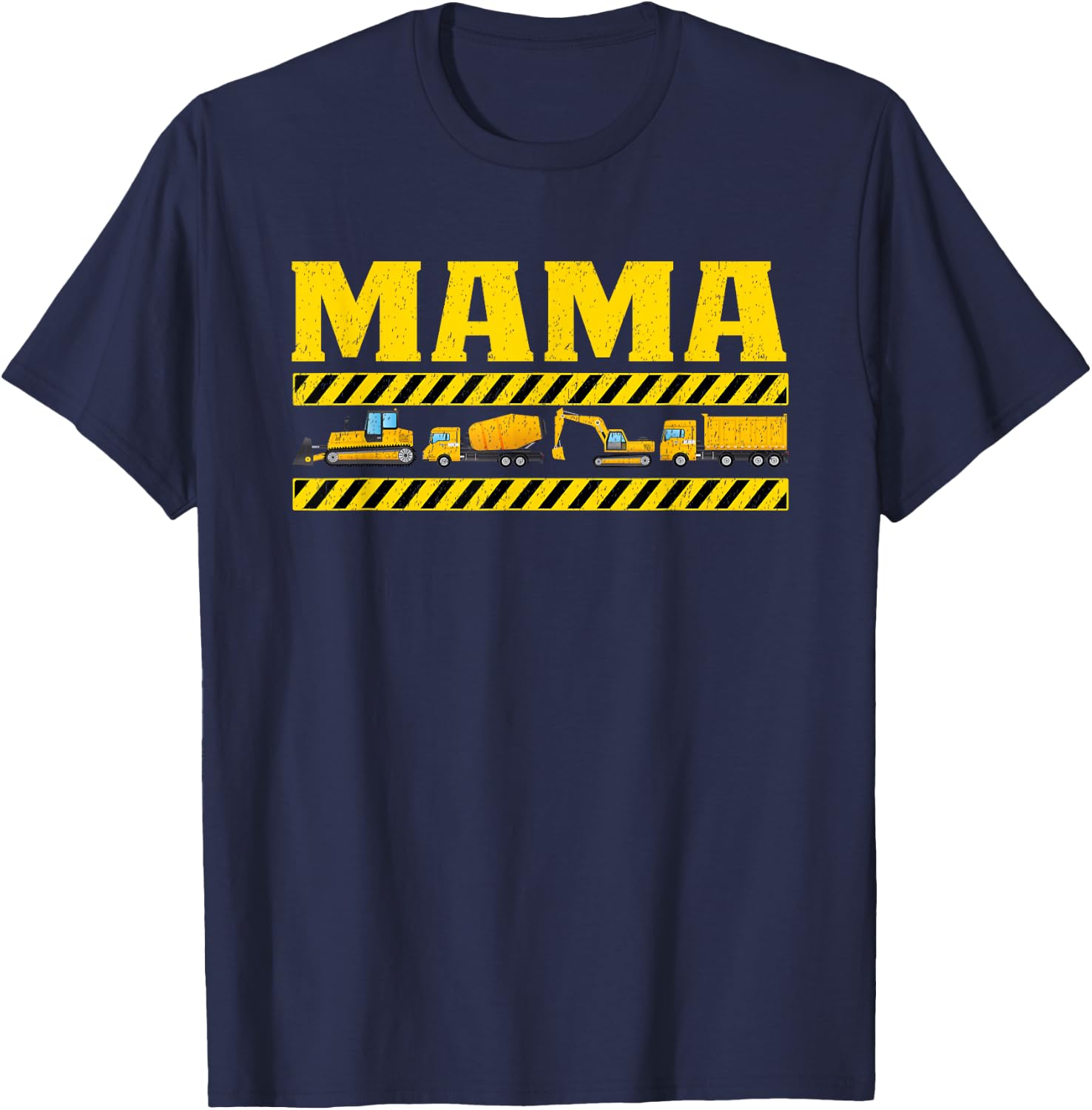 Mama Birthday Construction Party Matching T-Shirt - T-Shirt | Navy