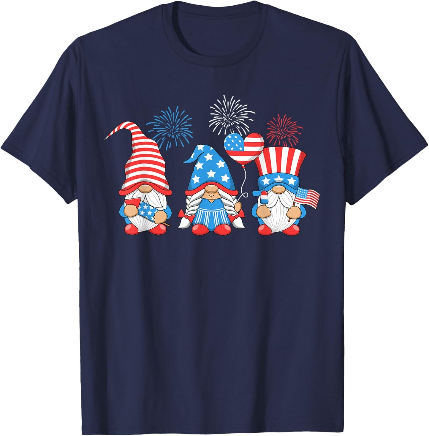 Gnomes 4th of July Patriotic American Independence Day USA Kids Men T-Shirt - T-Shirt | Navy