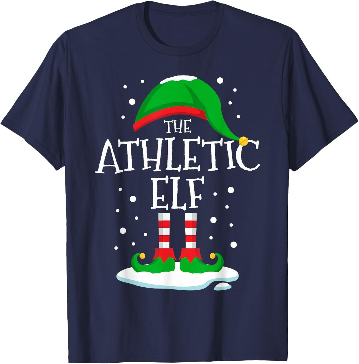 The Athletic Elf Christmas Family Matching Xmas Sporty Funny T-Shirt - T-Shirt | Navy