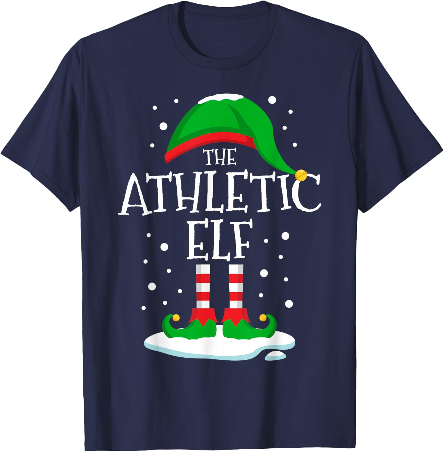 The Athletic Elf Christmas Family Matching Xmas Sporty Funny T-Shirt - T-Shirt | Navy