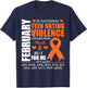 February Wear orange Ribbon Teen Dating Violence Awareness T-Shirt - T-Shirt | Navy