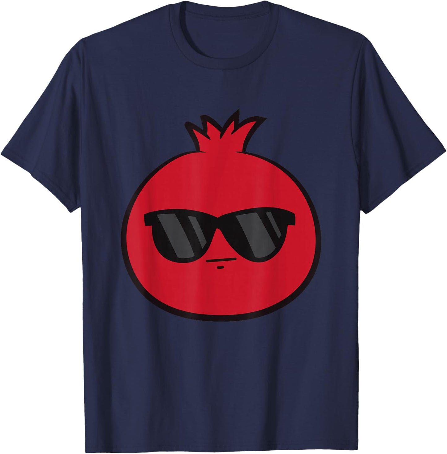 Cool Pomegranate With Sunglasses Funny Pomegranate T-Shirt - T-Shirt | Navy