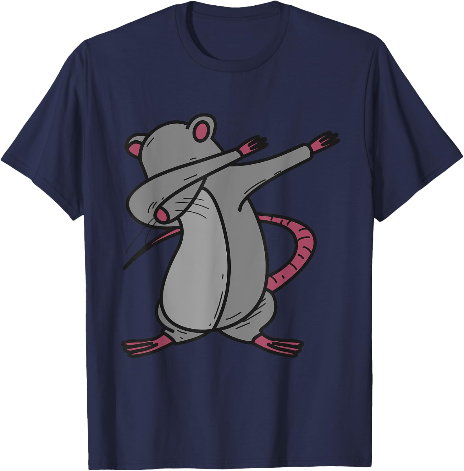 Dabbing Rat | Cool Striking Rat Lovers Gift T-Shirt - T-Shirt | Navy