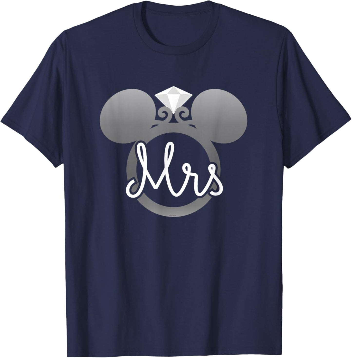 Disney Mickey Mouse Diamond Wedding Ring Bride Wife Mrs T-Shirt - T-Shirt | Navy