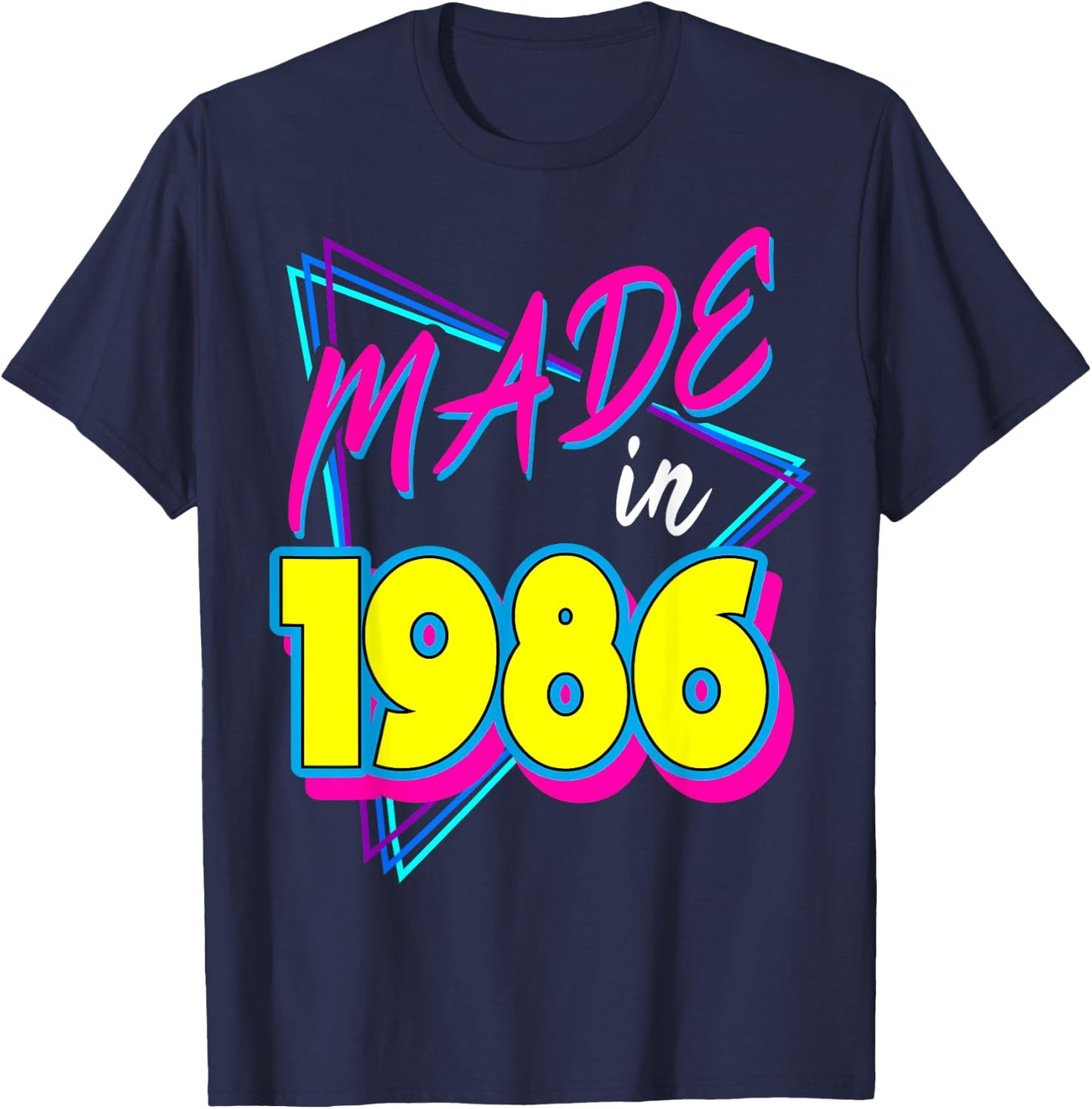 Made in 1986 35th Birthday Retro 35 Years Old 80s Vintage T-Shirt - T-Shirt | Navy