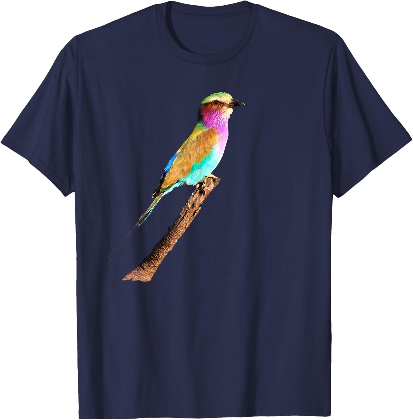 Lilac-breasted Roller Artwork for Bird Watchers T-Shirt - T-Shirt | Navy