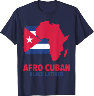Afro Cubans Black Latinos Afro Latin Cuban Flag Souvenirs T-Shirt - T-Shirt | Navy