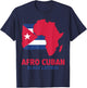 Afro Cubans Black Latinos Afro Latin Cuban Flag Souvenirs T-Shirt - T-Shirt | Navy
