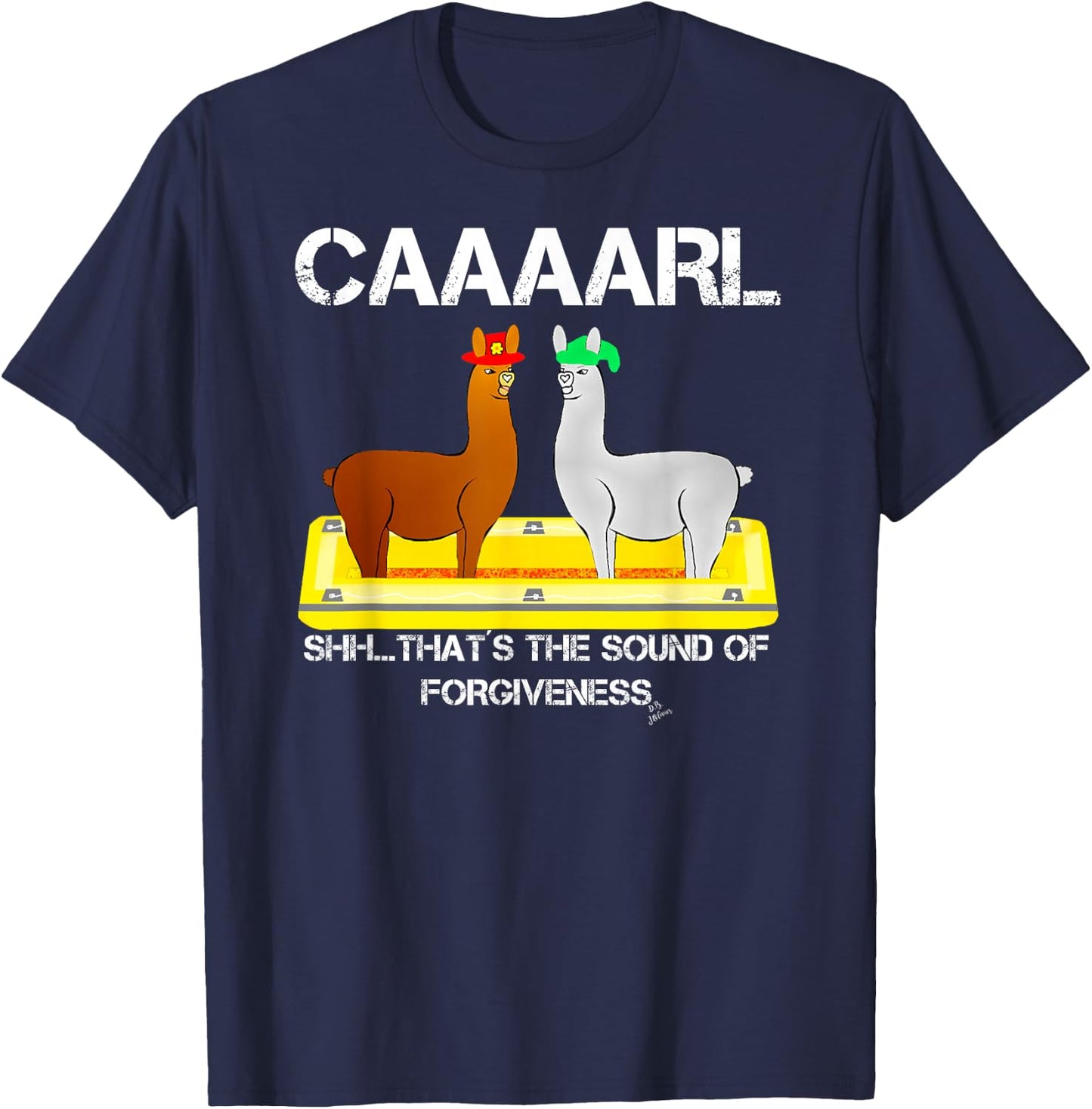 Lamas mit Hten Kollektion by Jean Olivier - -Adults Sound of Forgiveness Funny Llama - Black, Small T-Shirt - T-Shirt | Navy