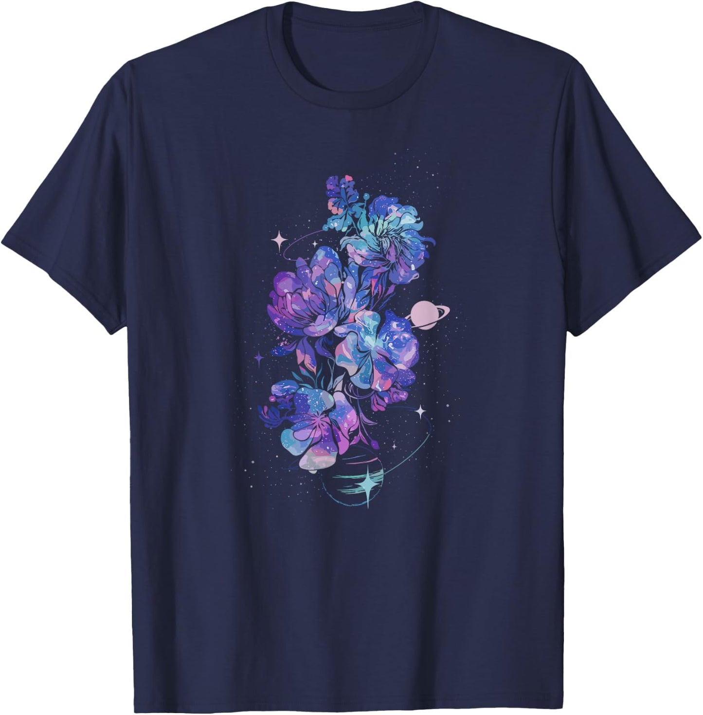 GALAXY FLORAL Graphic T-Shirt - T-Shirt | Navy
