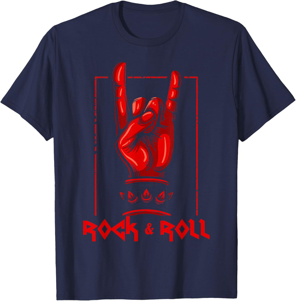 Heavy Metal Clothing Death Metal Hard Rock 'n' Roll T-Shirt - T-Shirt | Navy