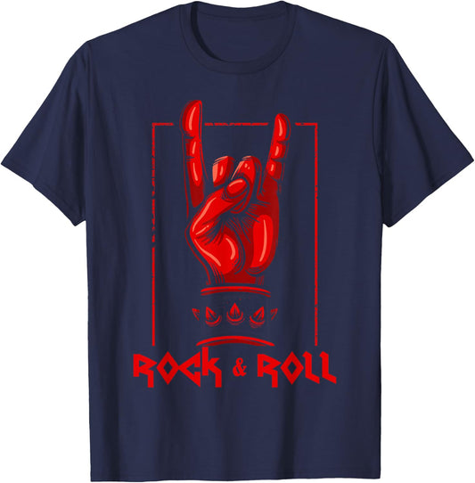 Heavy Metal Clothing Death Metal Hard Rock 'n' Roll T-Shirt - T-Shirt | Navy