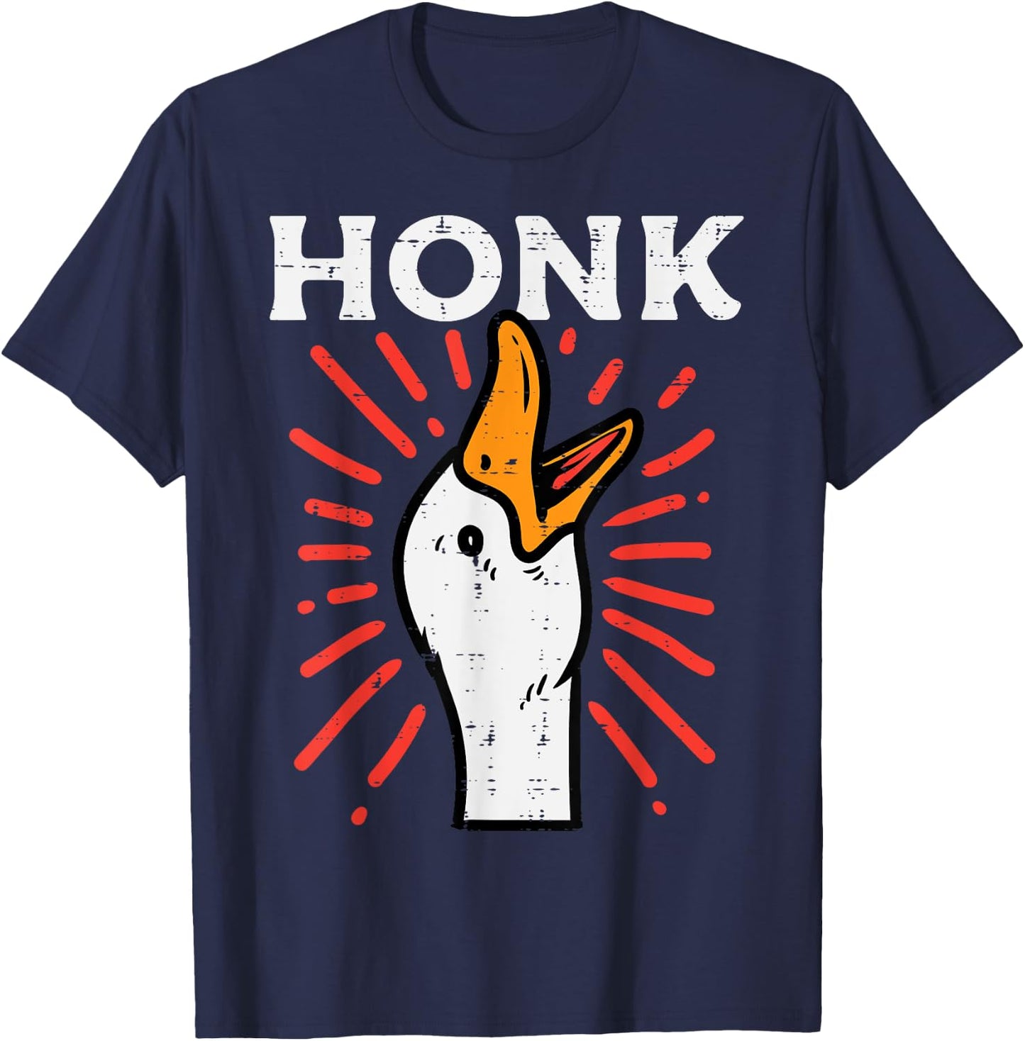 Duck Honk Funny Quack Goose Chicken Meme Men Women Kids T-Shirt - T-Shirt | Navy