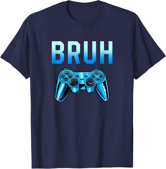 Bruh Meme Gamer Birthday Funny Saying Brother Teens Boys T-Shirt - T-Shirt | Navy