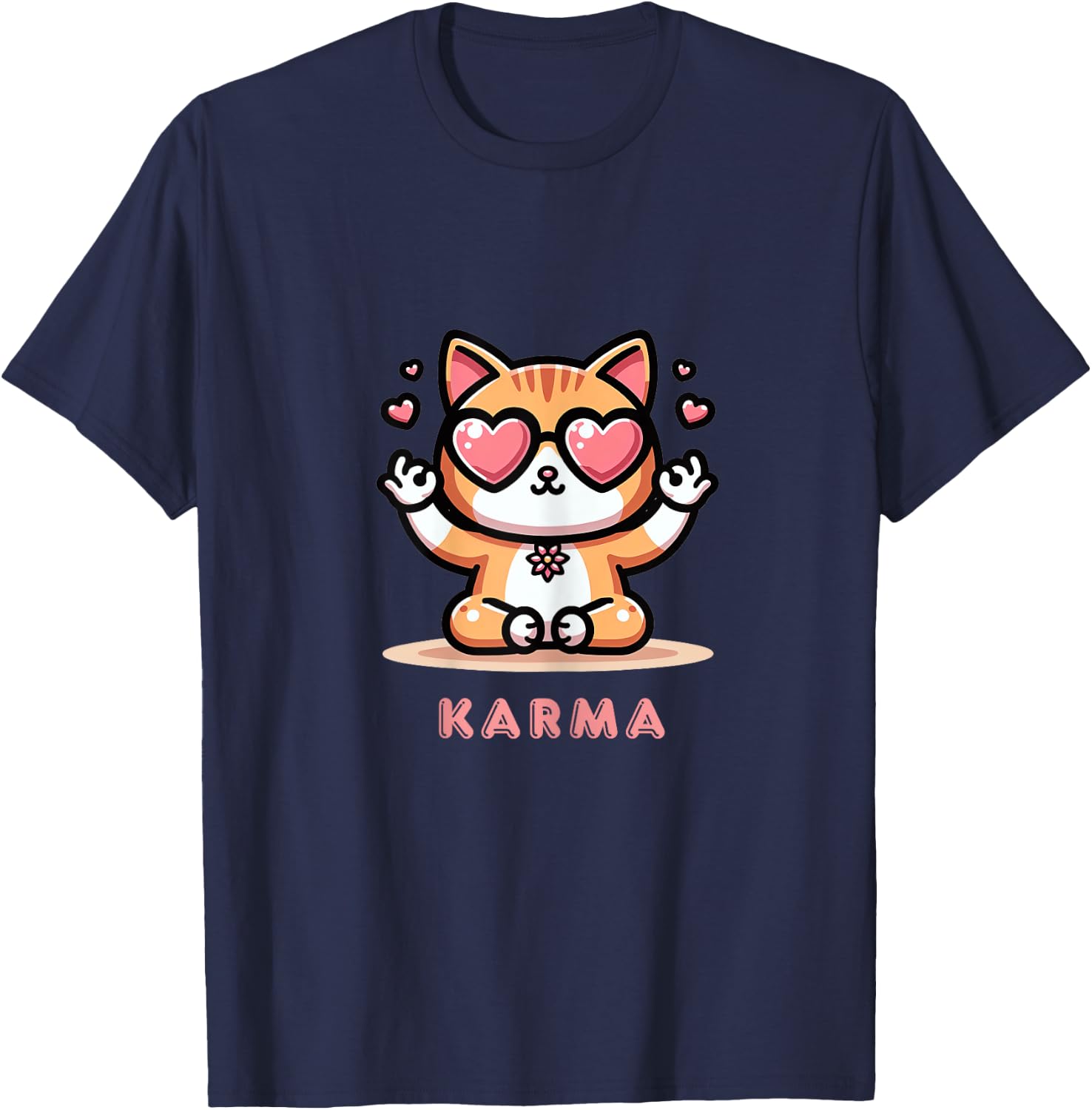 Karma Cat Girls Kids T-Shirt - T-Shirt | Navy