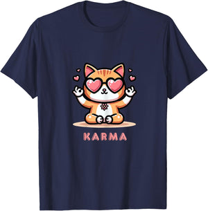 Karma Cat Girls Kids T-Shirt - T-Shirt | Navy