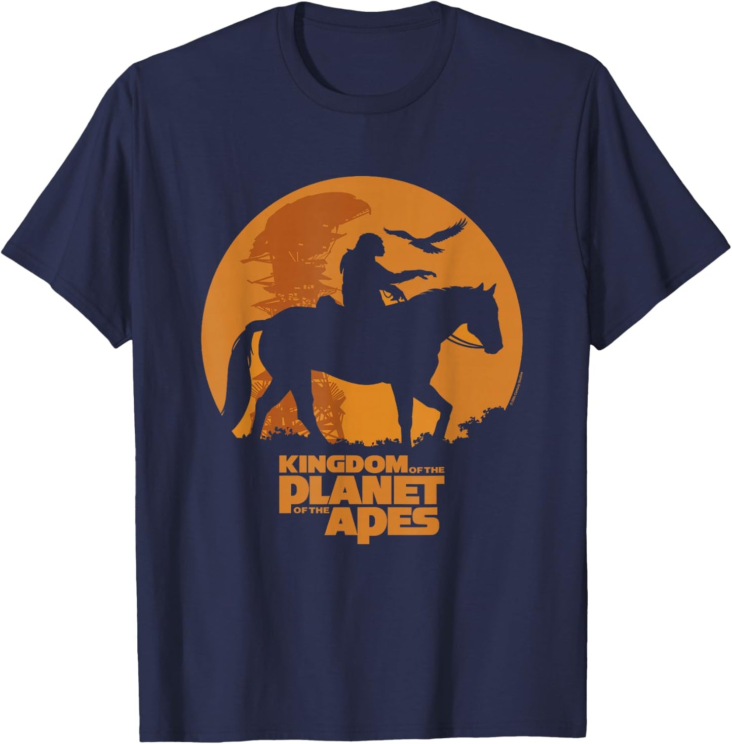 Kingdom of the Planet of the Apes Caesar Moon Silhouette T-Shirt - T-Shirt | Navy