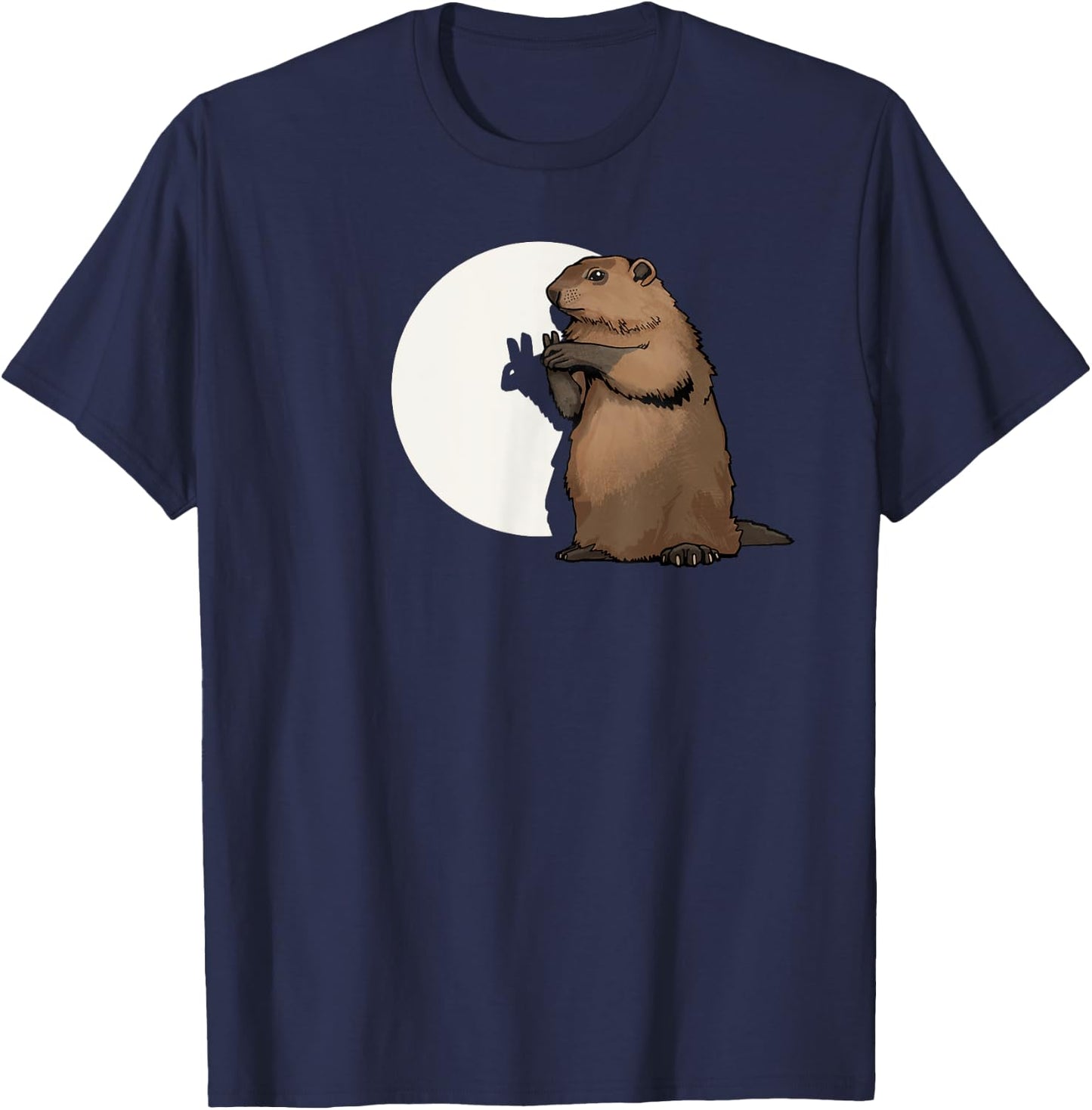 Groundhog Day Shadow Puppet Funny Gift T-Shirt - T-Shirt | Navy