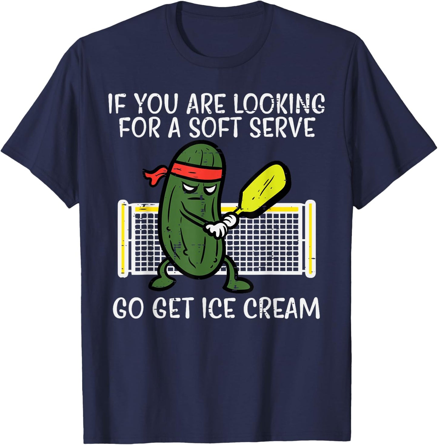 Pickleball Looking For Soft Serve Ice Cream Men Women Kids T-Shirt - T-Shirt | Navy