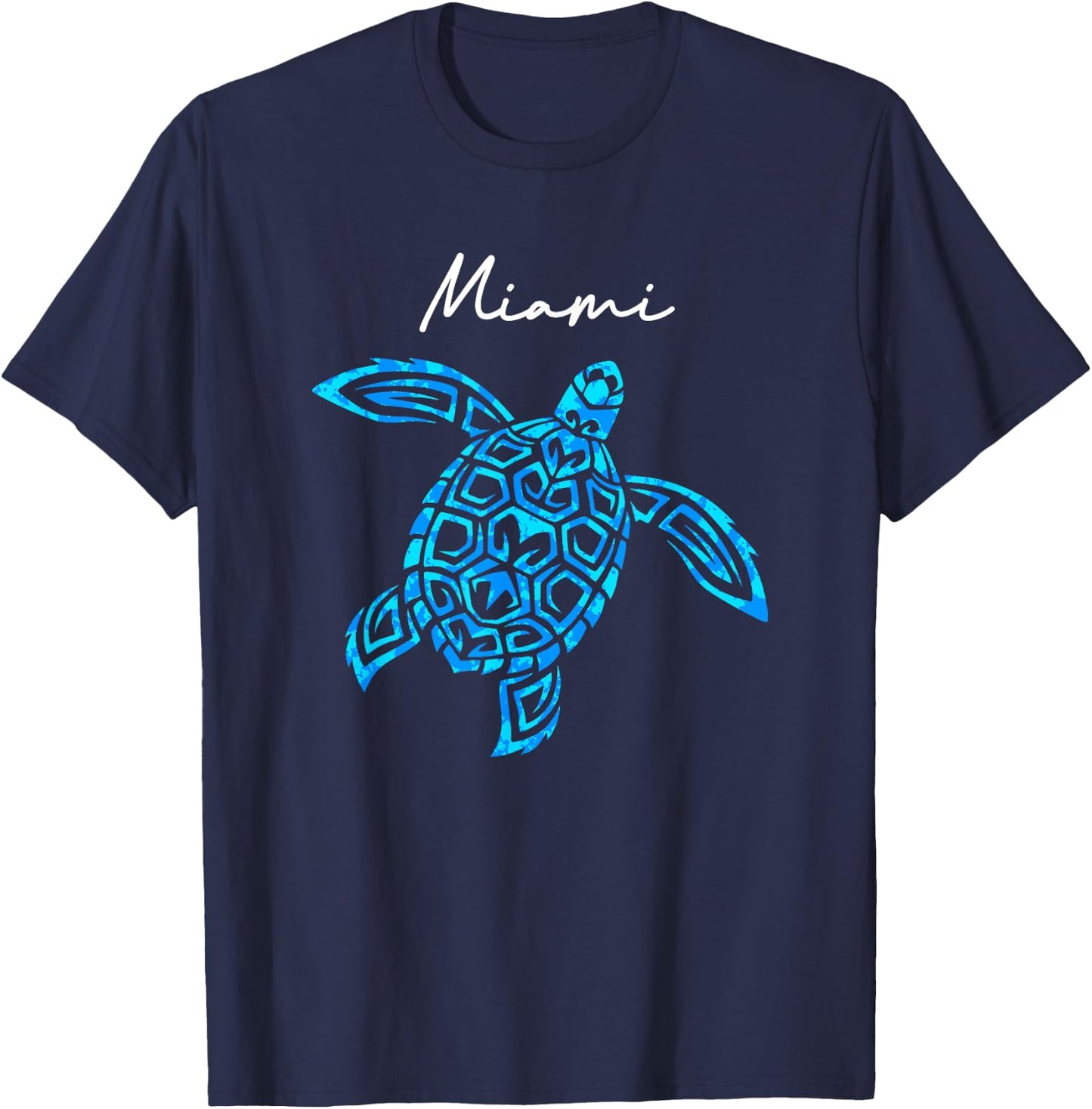 Miami Florida Sea Turtle Beach Vacation Souvenir Boys Girls T-Shirt - T-Shirt | Navy