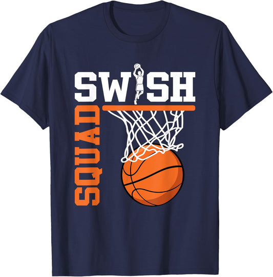 Swish Squad Girl Basketball Player T-Shirt - T-Shirt | Navy