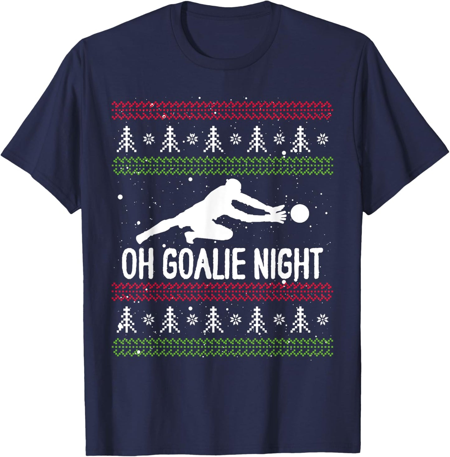 Christmas Soccer Player Xmas Day Goalkeeper Santa Claus T-Shirt - T-Shirt | Navy