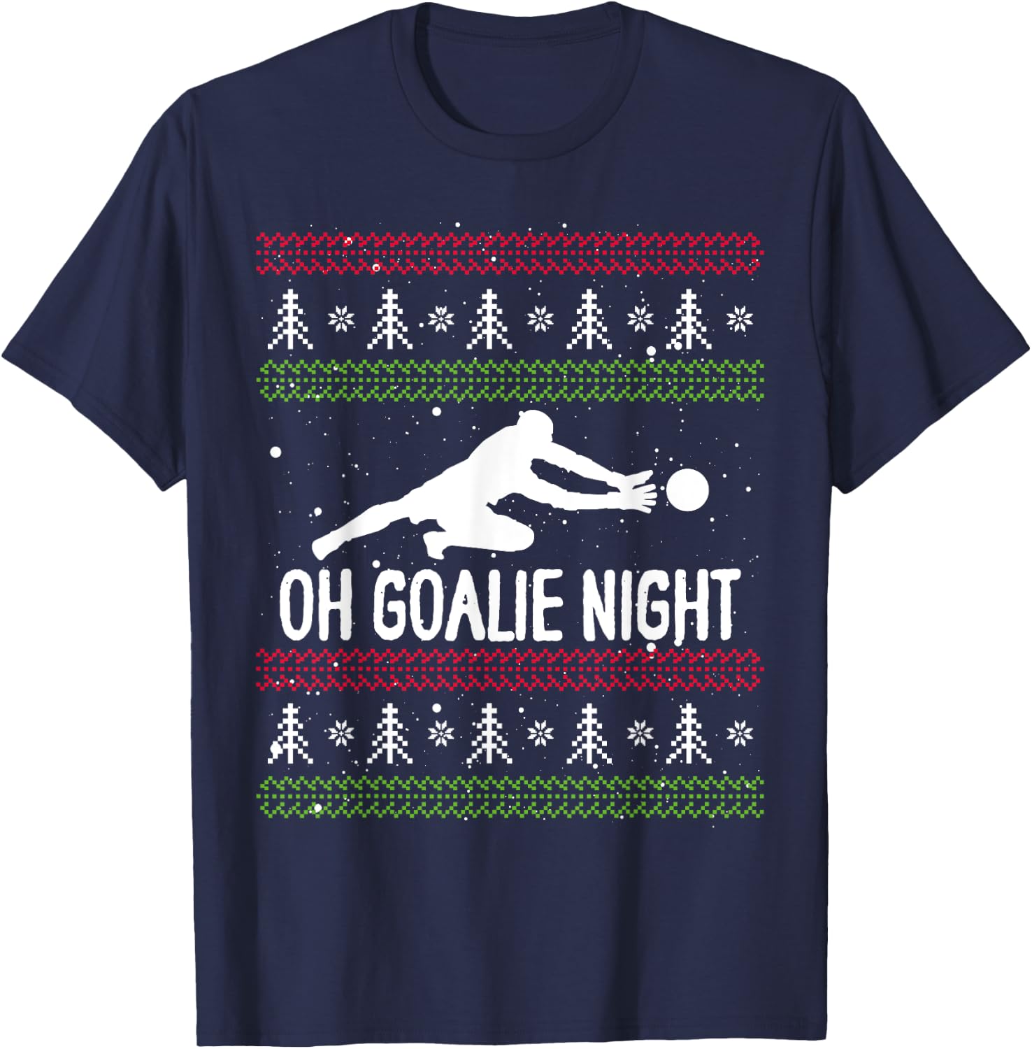 Christmas Soccer Player Xmas Day Goalkeeper Santa Claus T-Shirt - T-Shirt | Navy