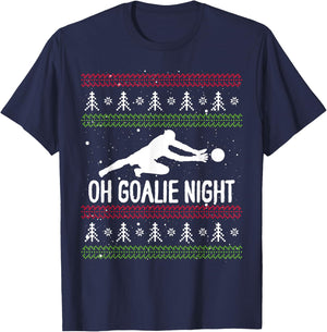 Christmas Soccer Player Xmas Day Goalkeeper Santa Claus T-Shirt - T-Shirt | Navy