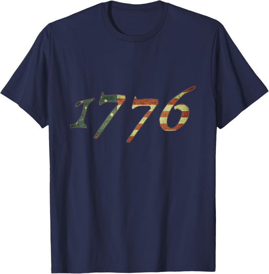 1776 Declaration of Independence US Flag T-Shirt - T-Shirt | Navy