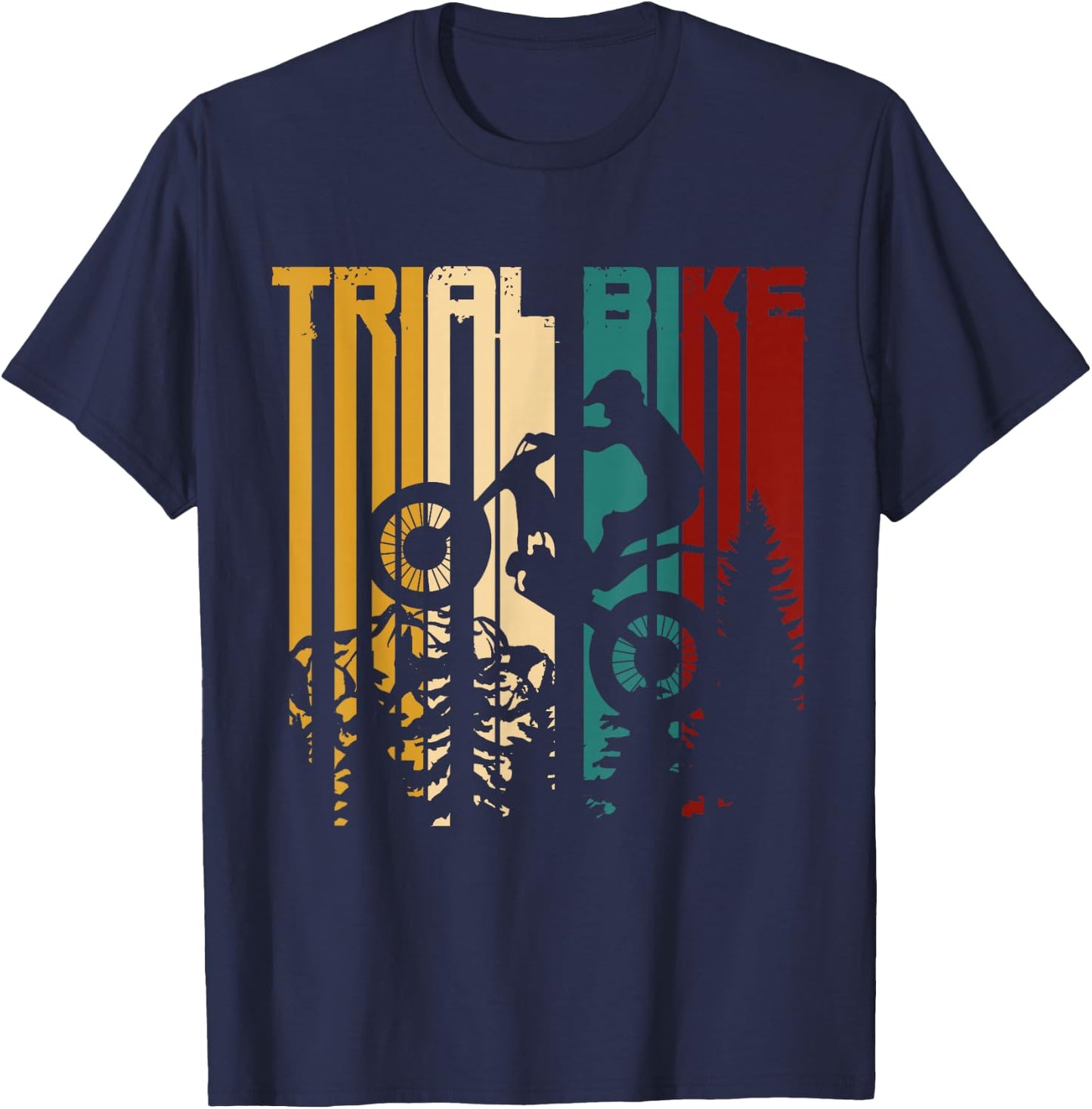 Retro Trial Bike Motorcycle T-Shirt - T-Shirt | Navy