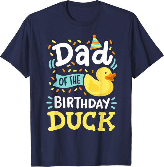 Dad Of The Birthday Duck Boy Rubber Duck Bday Family T-Shirt - T-Shirt | Navy
