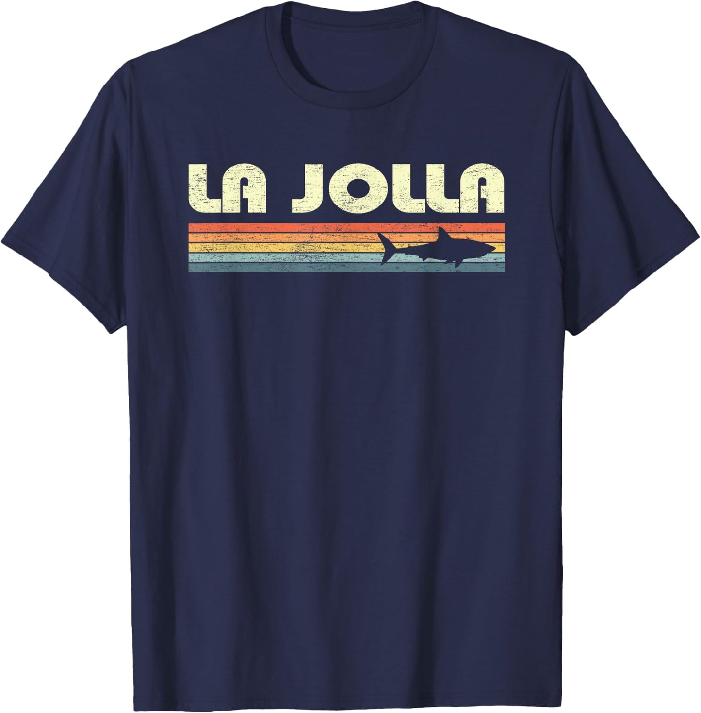 La Jolla California Vintage Shark Souvenir Kids T-Shirt - T-Shirt | Navy