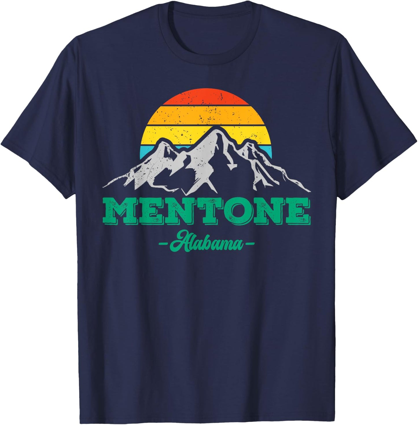 Mentone Alabama Souvenirs Vintage Hiking Mountains Vacation T-Shirt - T-Shirt | Navy