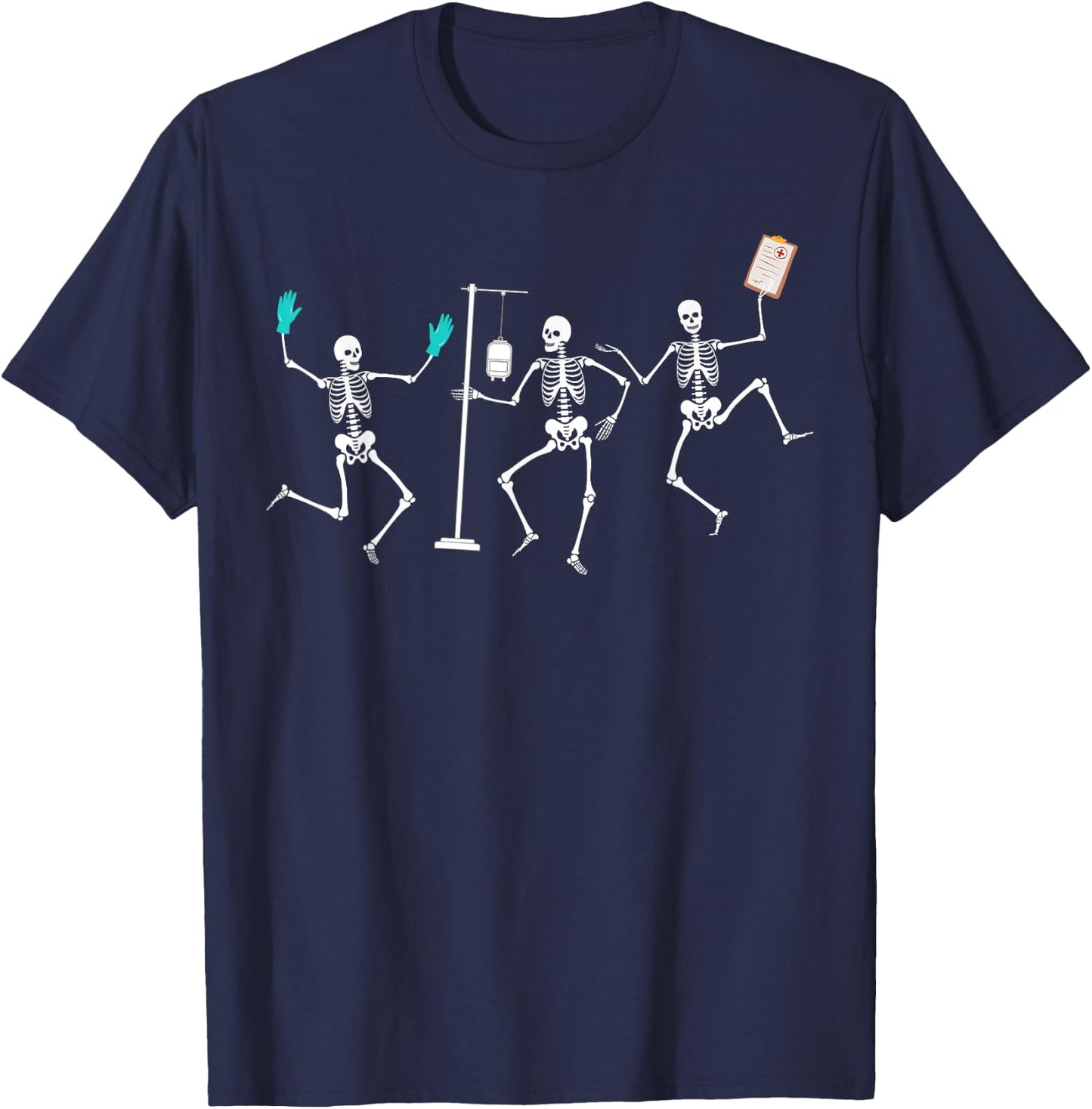 Funny Nurse Skeleton Halloween healthcare Crew Skeleton T-Shirt - T-Shirt | Navy