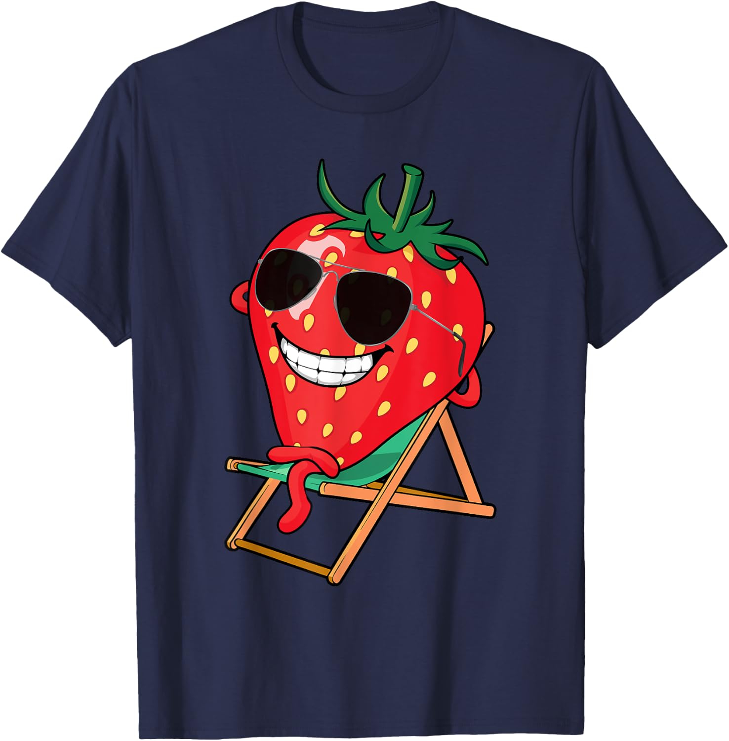 Cute Strawberry Design Women Strawberry Fruit Lover T-Shirt - T-Shirt | Navy