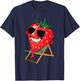 Cute Strawberry Design Women Strawberry Fruit Lover T-Shirt - T-Shirt | Navy